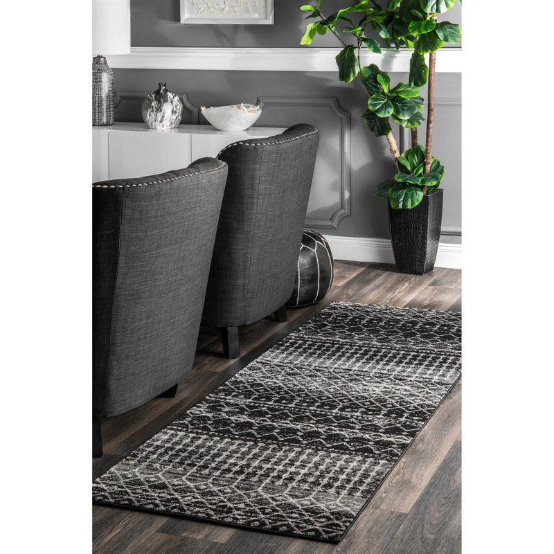 Geometric Area Rug, Runner 76 x 183cm