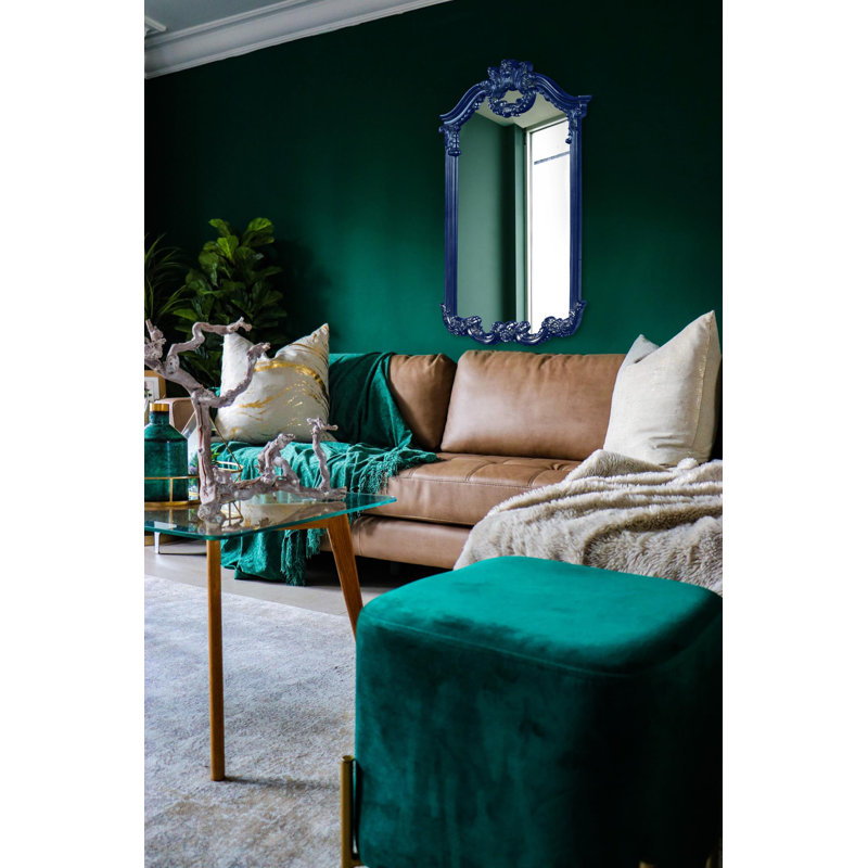 Roman Arch Beveled Mirror, Navy