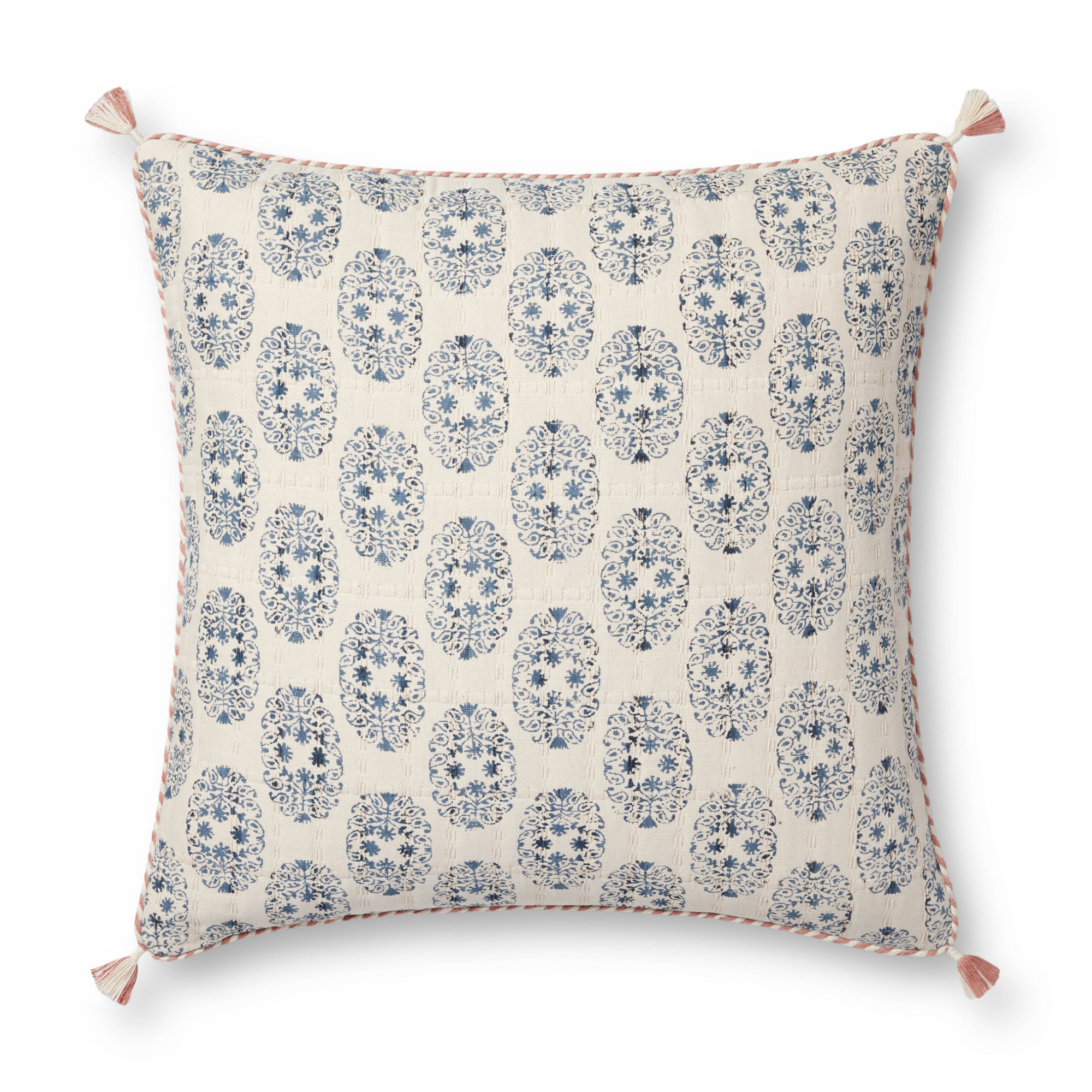 Tassels 100% Cotton Throw Pillow, Pillow Cover Only - No Insert