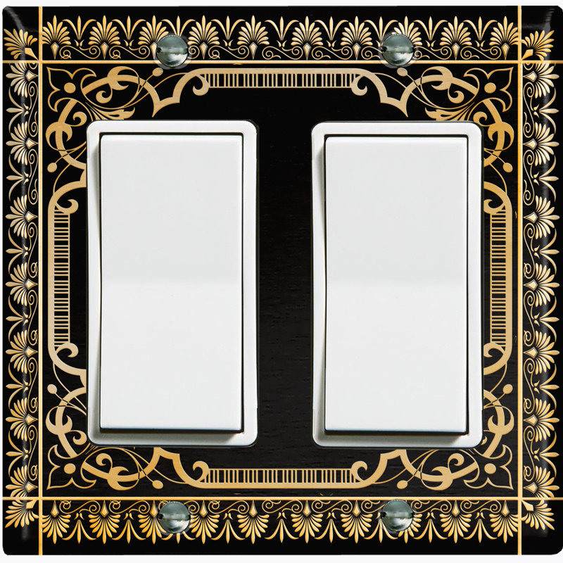 Patterned 2 - Gang Toggle Light Switch Standard Wall Plate