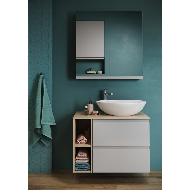 Moduo 49.4cm Single Bathroom Vanity Base Only, Grey