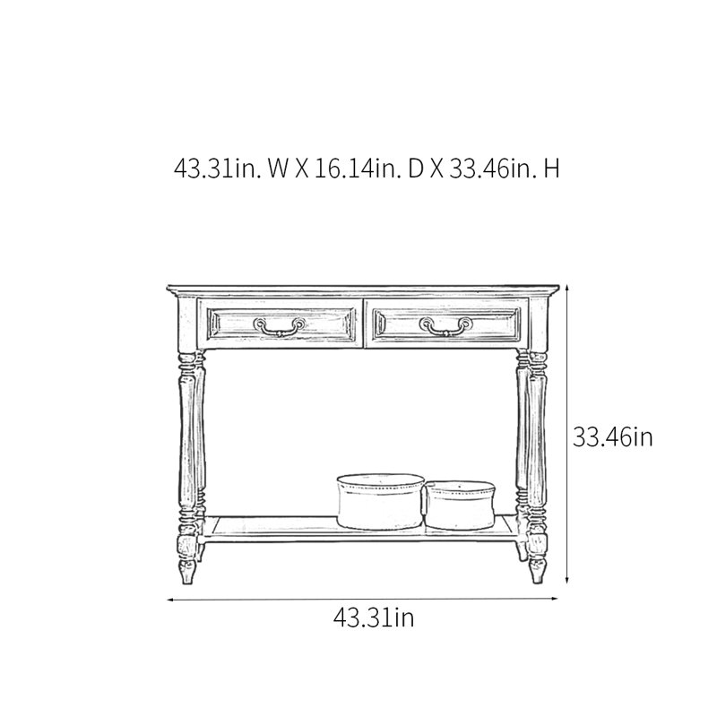 Modern Minimalist Console Table, Dark Brown Wood