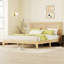 Wooden Bed With Rattan Headboard