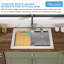 Évier de cuisine à quartz encastrable en pierre composite avec deux trous de robinet L 30 po x l 22 po Quartz-118658702-123687616