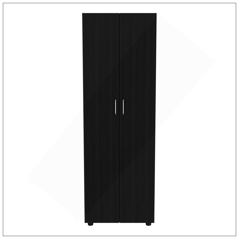 Armoire Glasgow, une armoire, deux tablettes, Noir