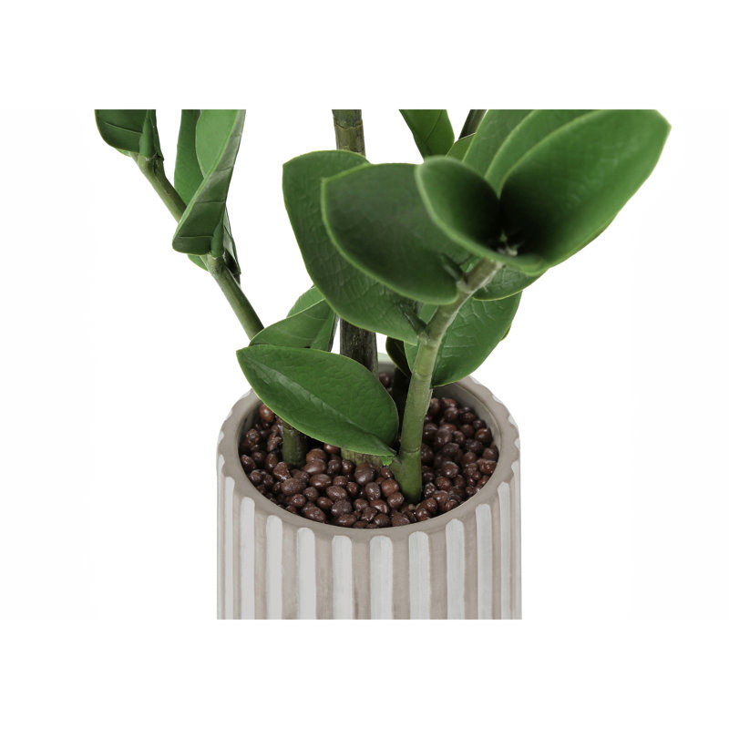 Plante artificielle d'intérieur 20 po avec verdure en pot de ciment gris pour décoration d'intérieur, plante haute, feuilles