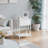 Industrial White Nightstand with Charging Station, Rustic Bedside Table-375396293-377009666