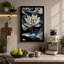 Moonlit Lotus Bloom Botanical - Wrapped Canvas-910477435-910477438