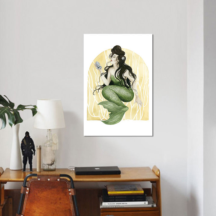 « déco sirène i », impression sur toile, H 60 po x l 40po x P 1,5 po, Toile tendue, Pas de tapis
