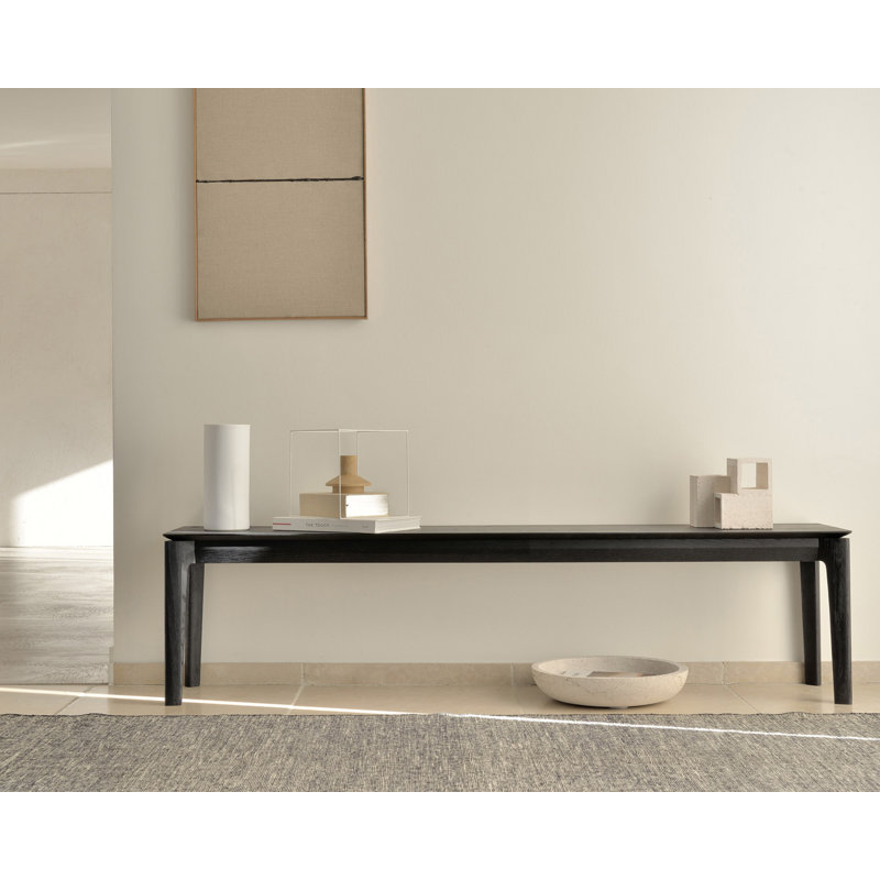 Bok Solid Wood Dining Bench, 18.1" H x 73.2" W x 13.8" D, Black