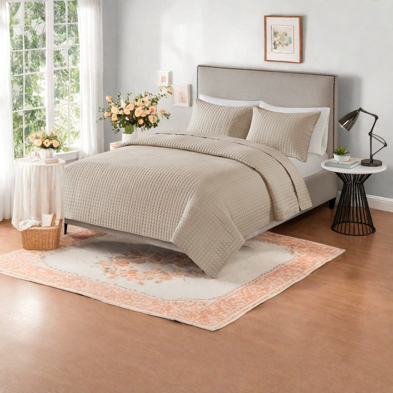 Soft Reversible Bedding Sets, Microfiber King Cal King Modern Home Quilt