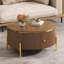 Table basse ronde moderne avec 2 grands tiroirs de rangement, brun, 31,5 po-1595189194-1595189205-1595189192