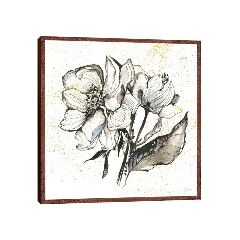 Elegance III by Kristy Rice - Print on Canvas, 45.72cm H x 45.72cm W x 3.81cm D, Classic Brown Wood Framed