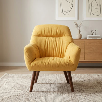 30.31" Wide Stitch-Tufted Linen Blend Upholstered Armchair