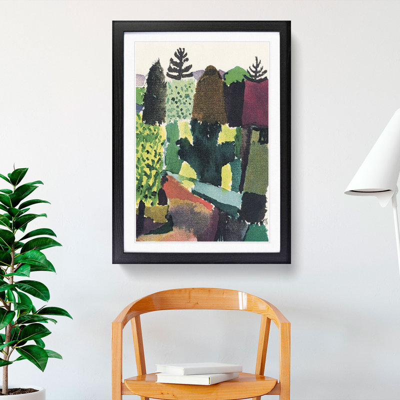 Park by Paul Klee - Picture Frame Painting, 65cm H x 48cm W x 2cm D, Black Framed