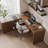 Dark walnut L-Shaped Solid Wood desks-1991000308-1991000311