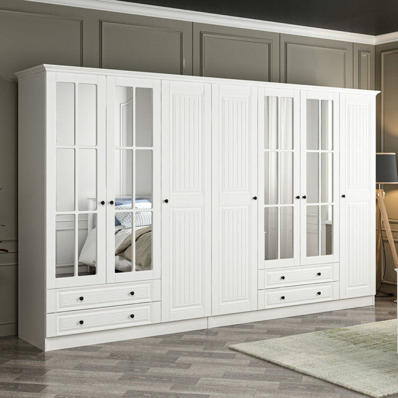 Elina Manufactured Wood Wardrobe, 255cm H x 315cm W x 52cm D