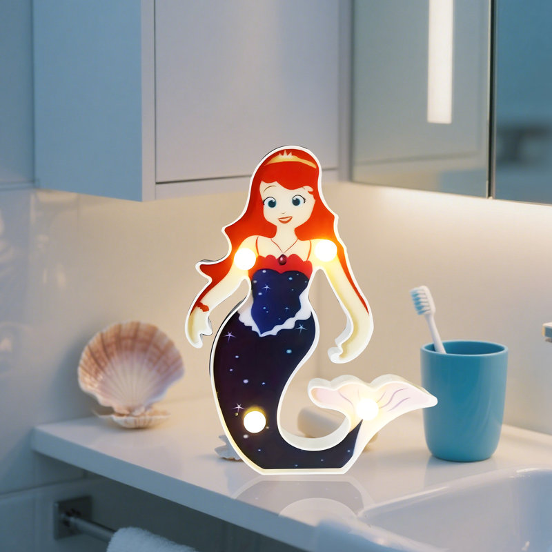 Mermaid Neon Sign Mermaid Night Light, Lampe de table en forme de sirène