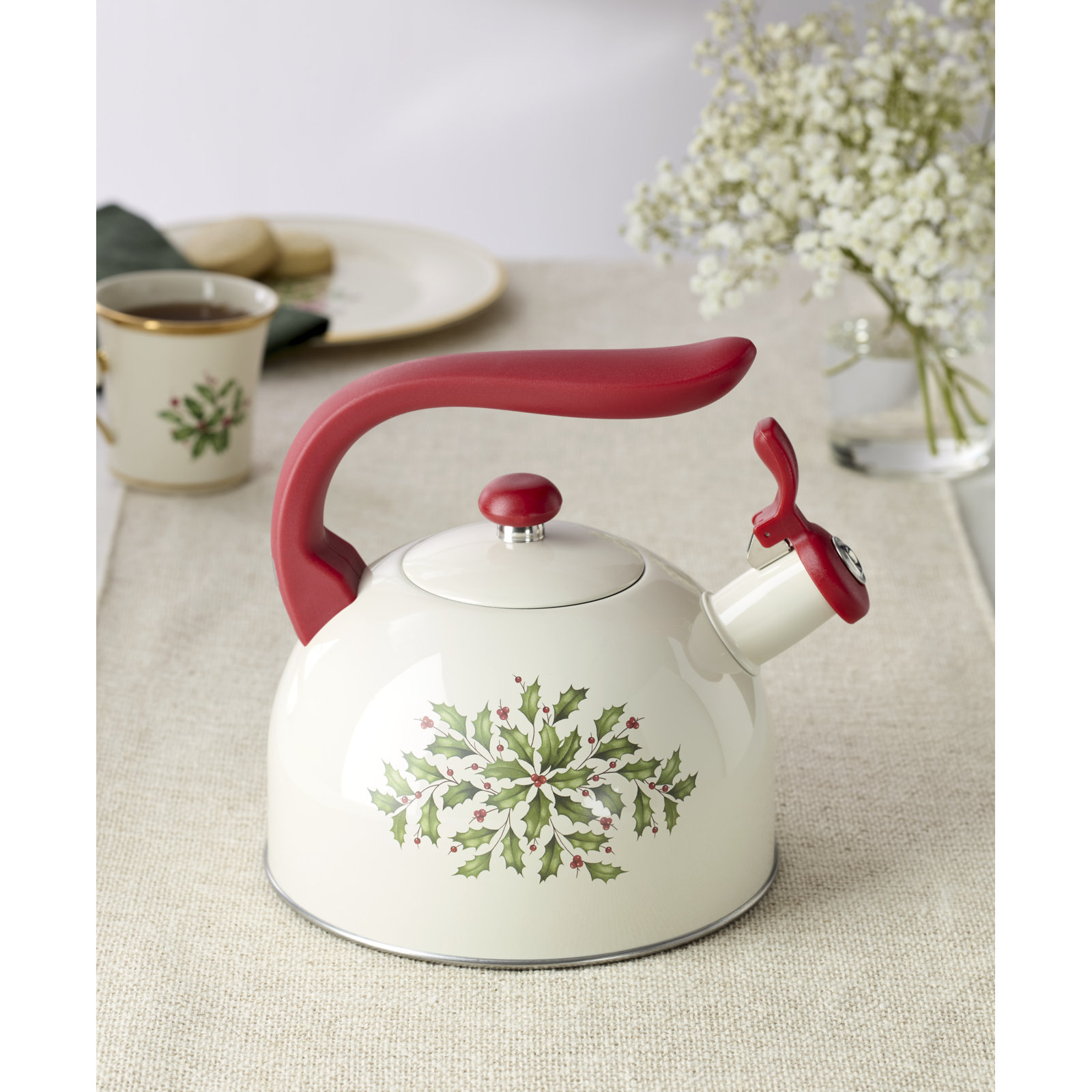 Holiday Metal Tea Kettle