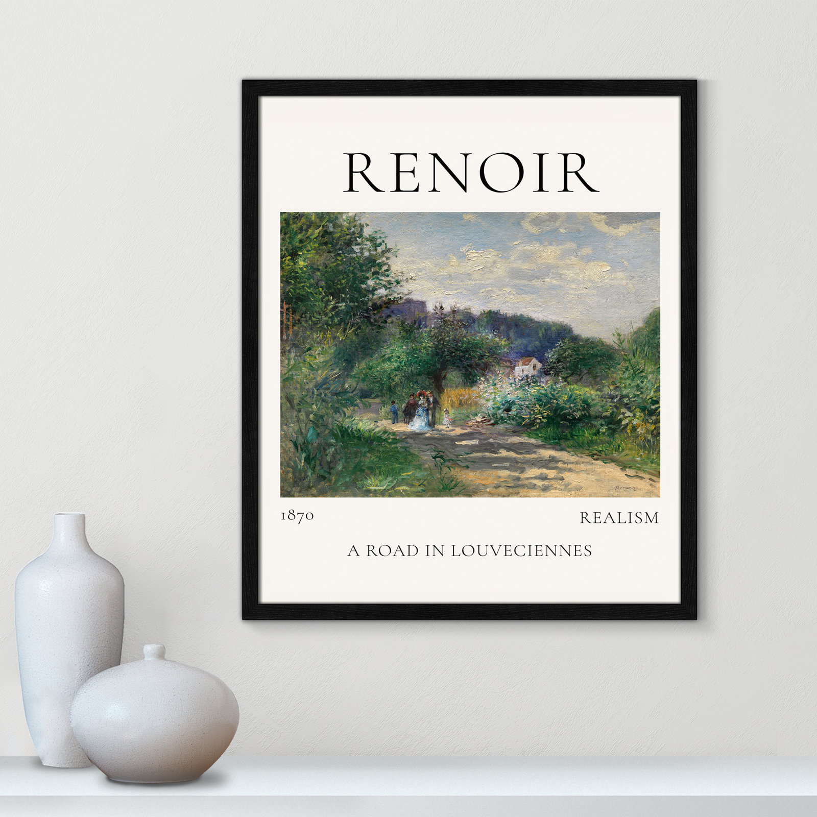 Old Masters Collection " A Road In Louveciennes " by Auguste Renoir, No, Black Single Picture Frame