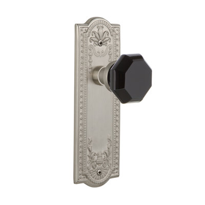 Plaque longue de porte mortaise intérieure en cristal noir avec pré Waldorf