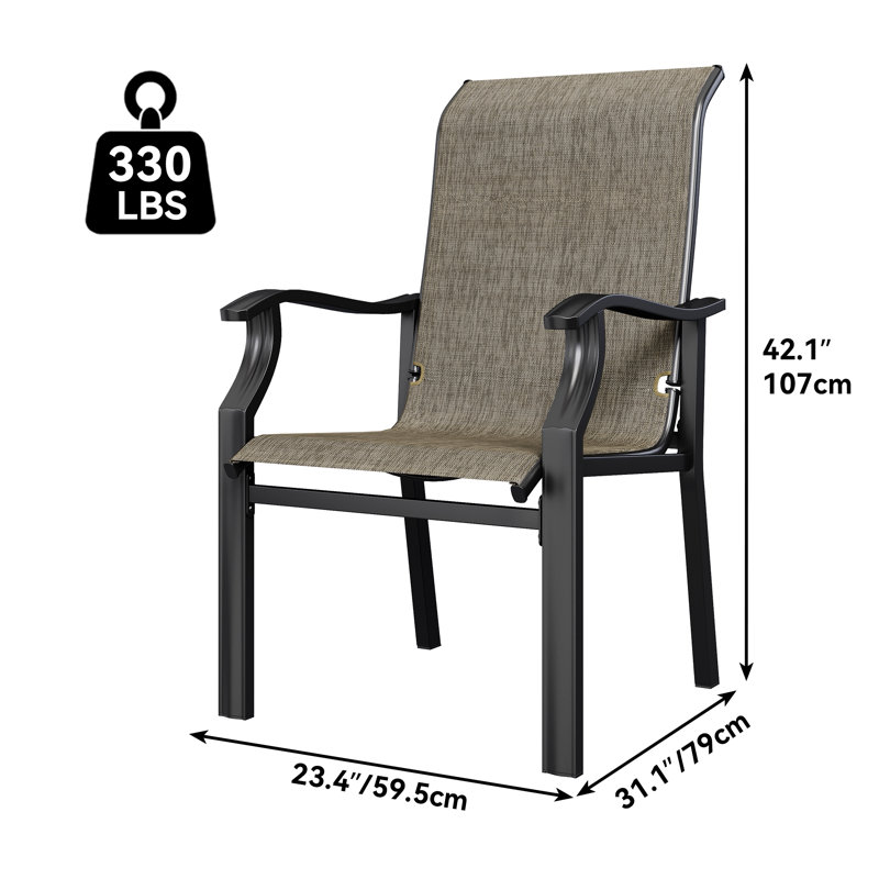 Chaise de salle à manger avec accoudoirs de 23,4 po (ensemble de 2)