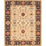 Sultanabad Hand Knotted Wool Oriental Area Rug in Ivory/Black/Red