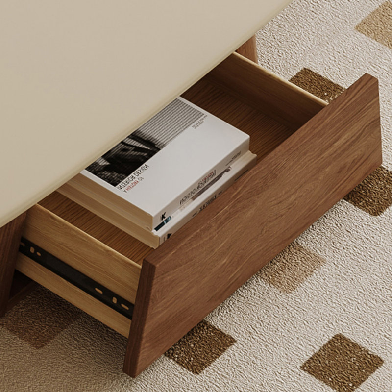 Table basse ovale simple et multifonctionnelle, Crème, crème