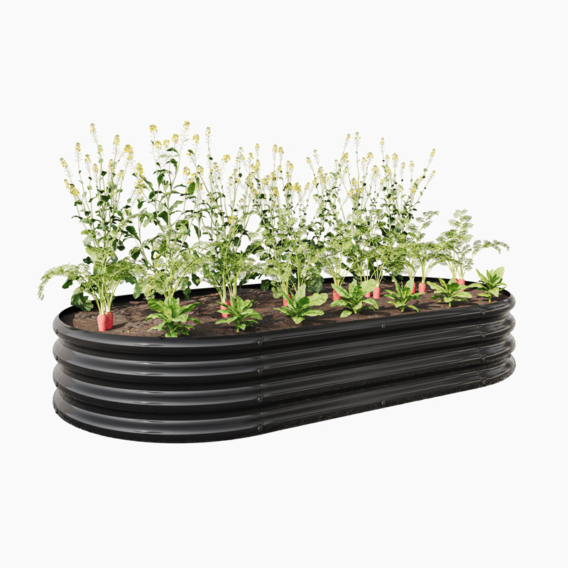 Lit de jardin surélevé Naomigrace, H 11,42 po x l 70,86 po x P 35,43 po, Noir