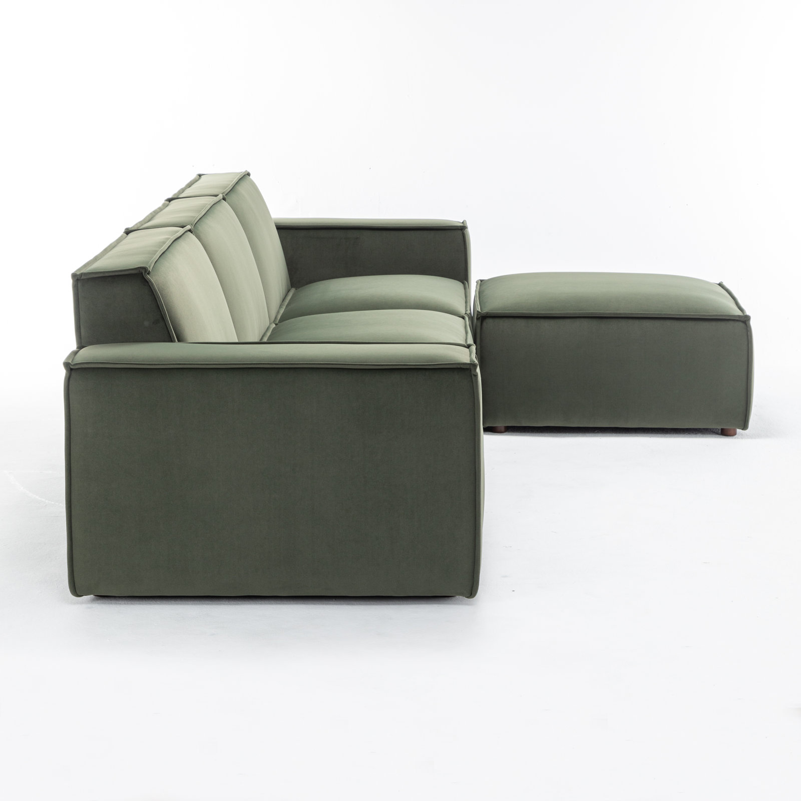 Shonnard Modular Sectional, Green Cotton Blend