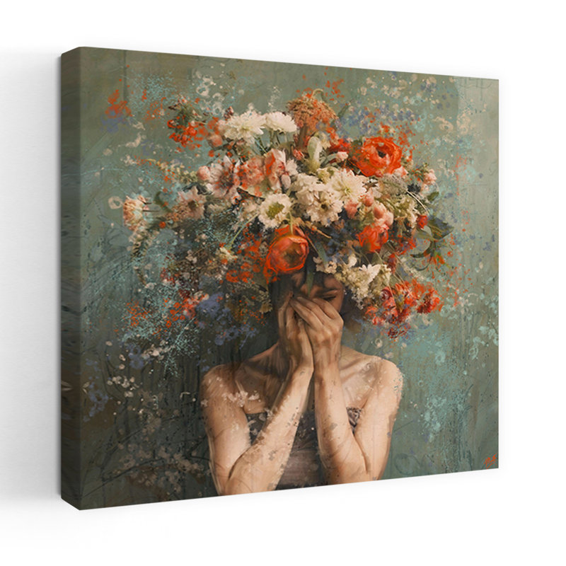 Art floral contemporain, H 36 po x l 36 po