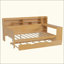 Lit de jour en bois avec tablettes de rangement, lit multifonctionnel avec lit gigogne et bureau d'étude