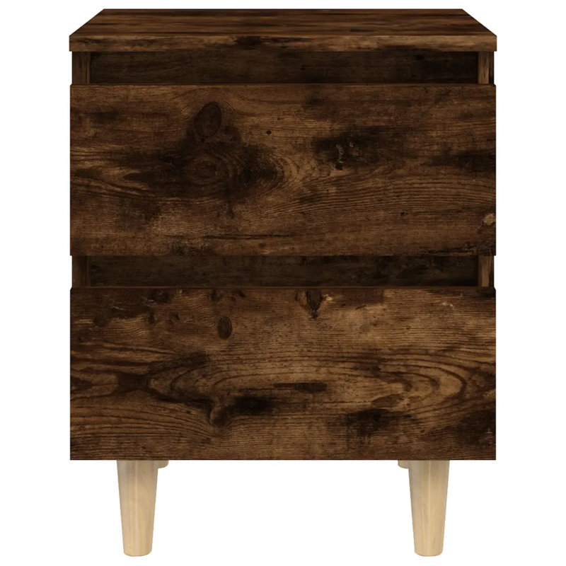 Phoenicia 2 Drawer Bedside Table, Smoked Oak