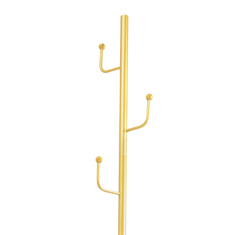 Coat Rack With Storage Basket, Gold