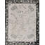 Charcoal and Ivory Color Antique Floral Folk Art American Hooked Rug