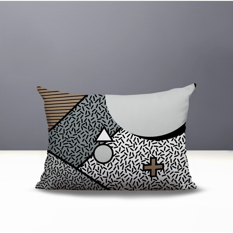 Coussin lombaire réversible intérieur / extérieur Zestra, Rectangle H 14 po x l 20 po, Gris