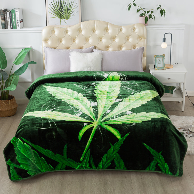 Couverture légère en molleton chaud pour l'automne et l'hiver (75 po x 91 po), Vert