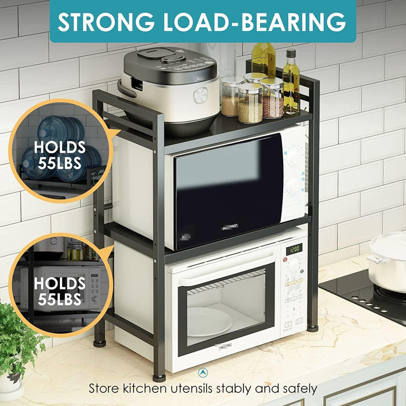 Expandable Microwave Rack, Countertop Kitchen Utensils Tableware Storage