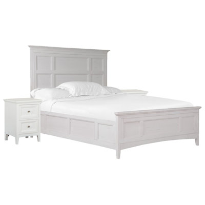 Liz California King Panel Bed With 2 Small Nightstands