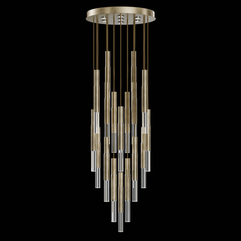 Antonia 25 - Light LED Pendant, Standard Soft Gold Leaf/Nickel