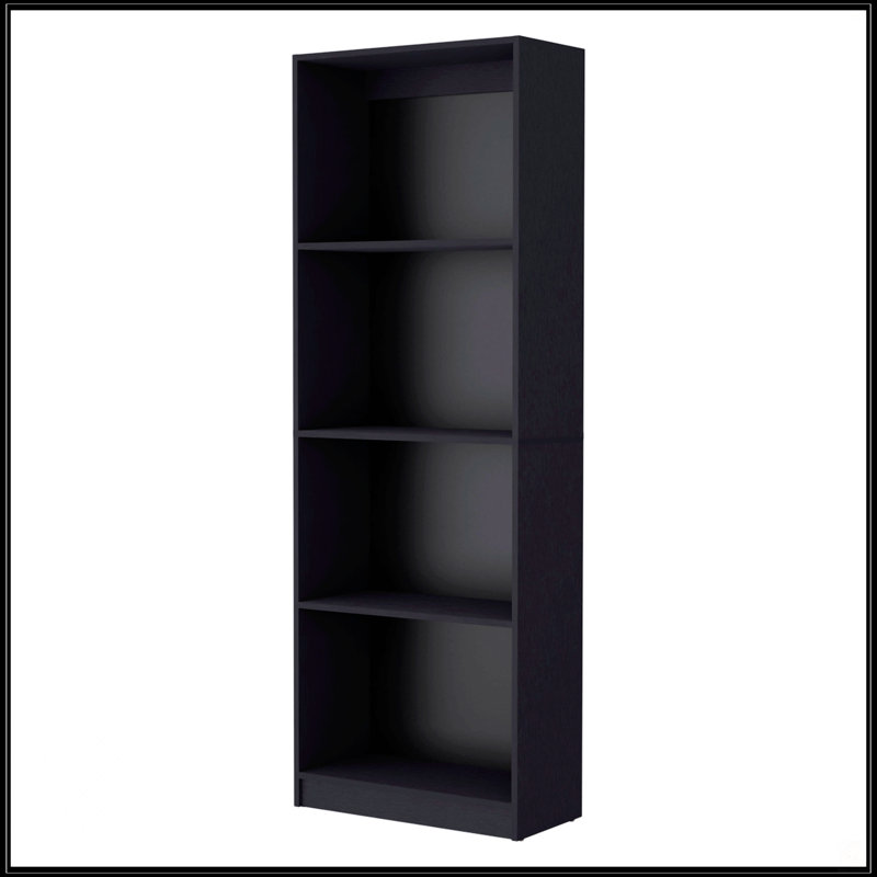 Tier Storage Shelves Bookcase, (4 Shelves) 71.1"H x 24.7"W x 11.7"D, Black