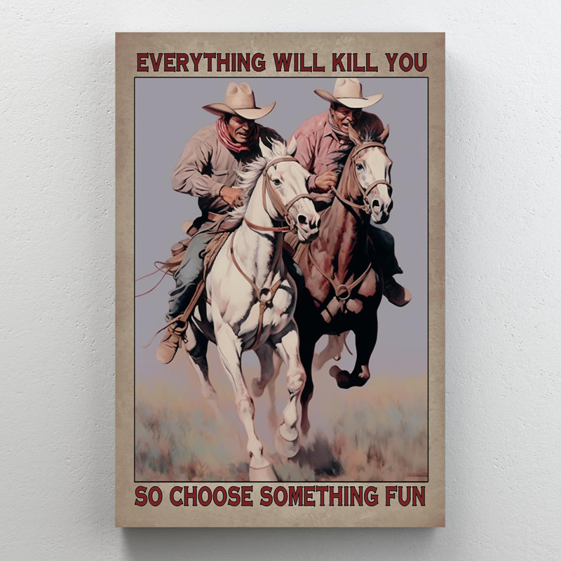 Impression sur toile par Kylieanne Cowboys, H 14 po x l 11 po x P 1,25 po