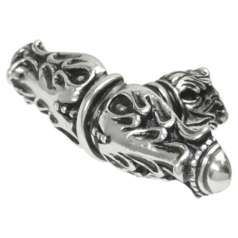 Acanthe à larges feuilles de style roman avec base à colonne, Argent argent