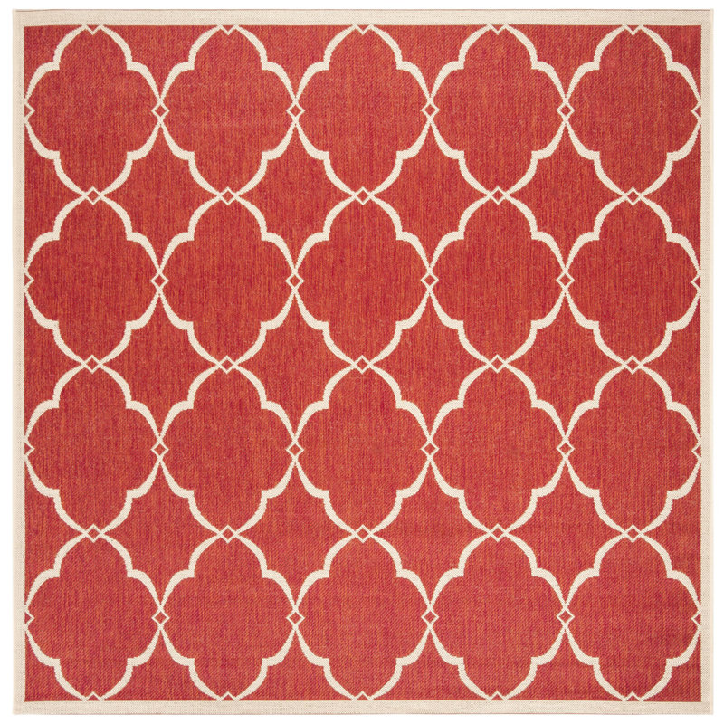 Huth Performance Geometric Indoor/Outdoor Area Rug, Square 6'7"