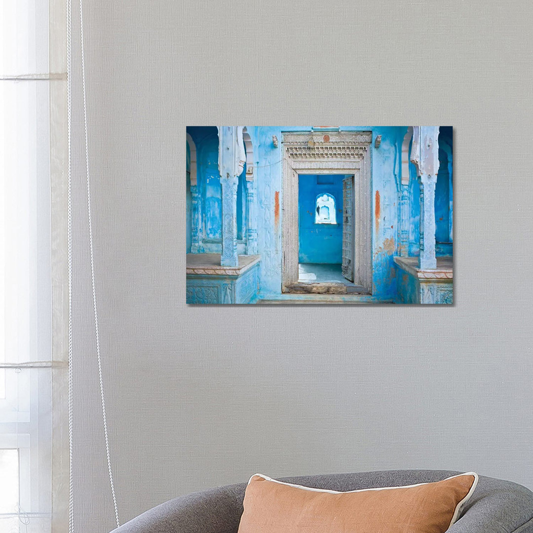 India Rajasthan Traditional House Entrance by Jaynes Gallery - Wrapped Canvas Print