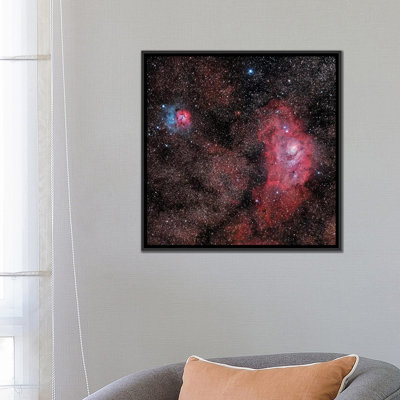 «Lagoon Nebula And Trifid Nebula In Sagittarius» par Philip Hart, impression sur toile tendue