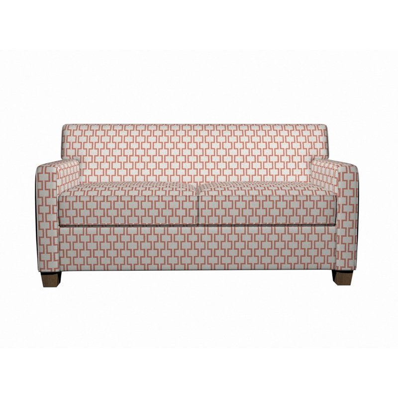 Tissu de lin géométrique, Orange 1