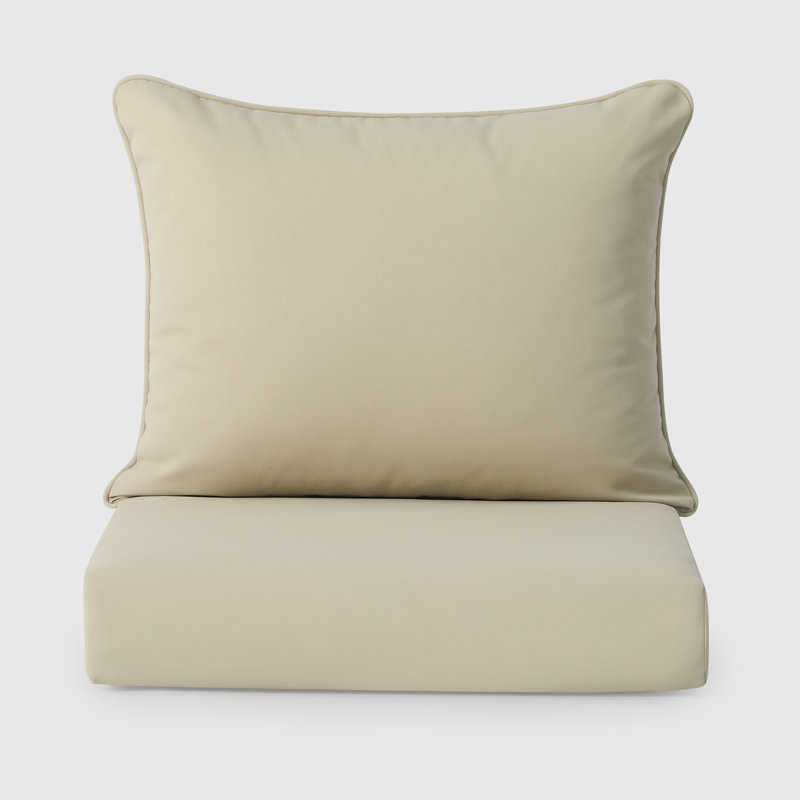 Fauteuil à assise profonde avec coussins profonds, Beige, Grey