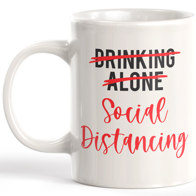 Tasse à café déversi sociale pour boire seul, 11 oz, Céramique