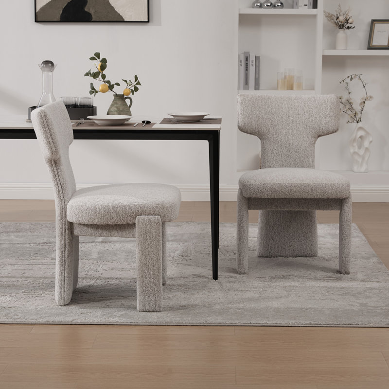 Latitude Run® 22.05" Wide Modern Upholstered Chenille Dining Chair Set ...